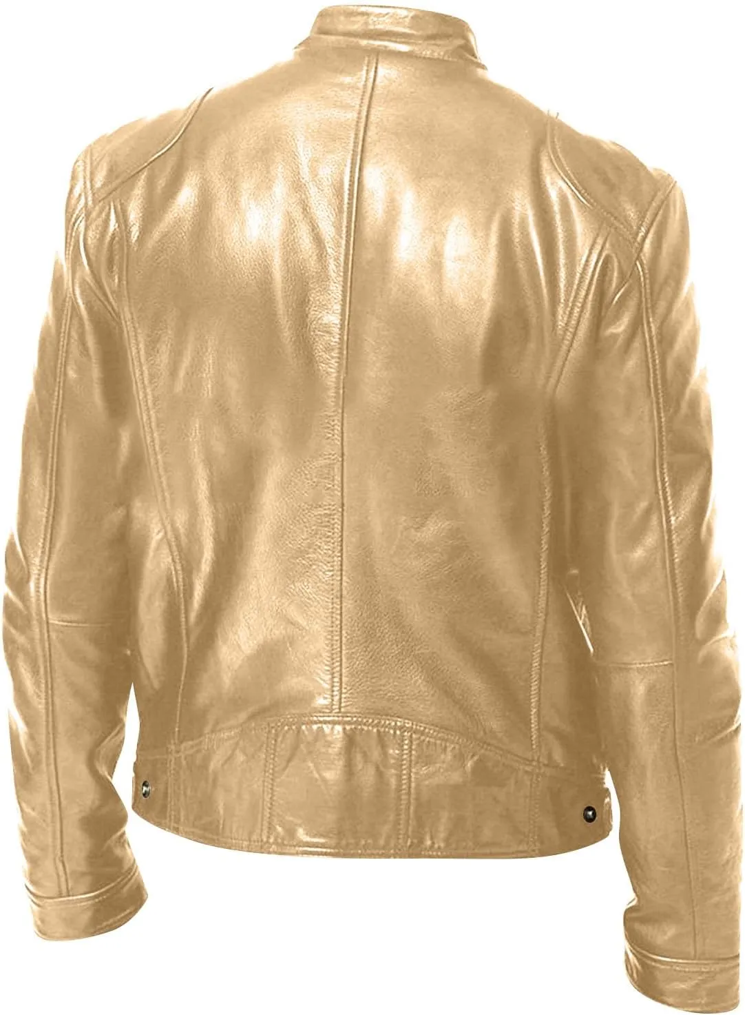 Men'S Leather Jacket Fashion Men Autumn Winter Warm Casual Leather Zipper Long Sleeve Jacket Coat