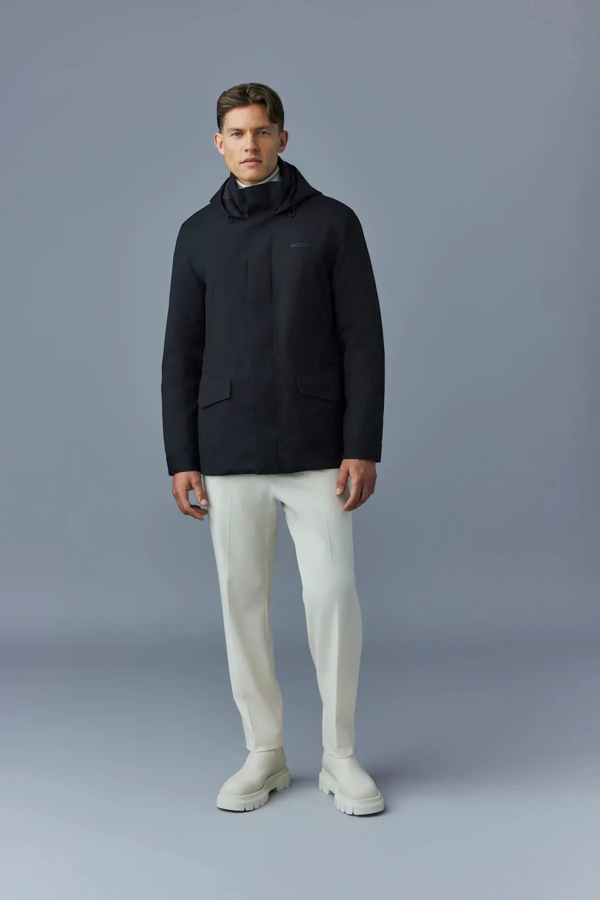 Men's Mackage Morris City Rain Coat - Black