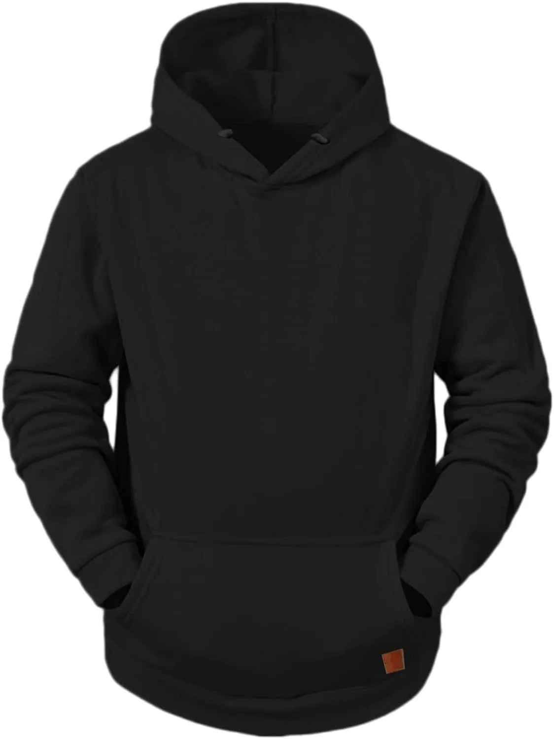 Mens Oversized Hoodies Pullover Solid Vintage Long Sleeve Sweatshirt Heavyweight Baggy Streetwear Top Athletic