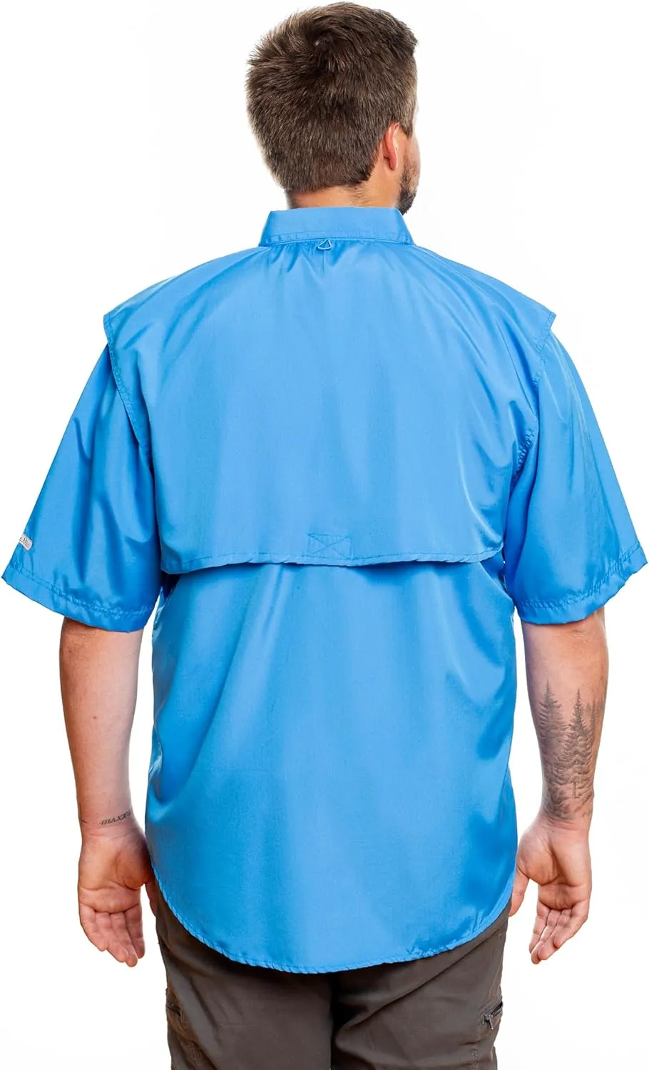 Men's Pescador Polyester Short Sleeve Fishing Shirt Wicking Fabric Sun Protection Casual Button Down Shirt