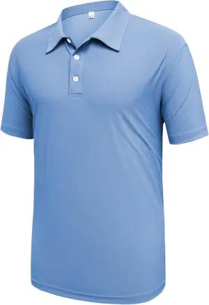 Mens Polo Shirts Collar Short Sleeve Golf Shirt Quicky Dry Moisture Wicking Lightweight Polo T-Shirt
