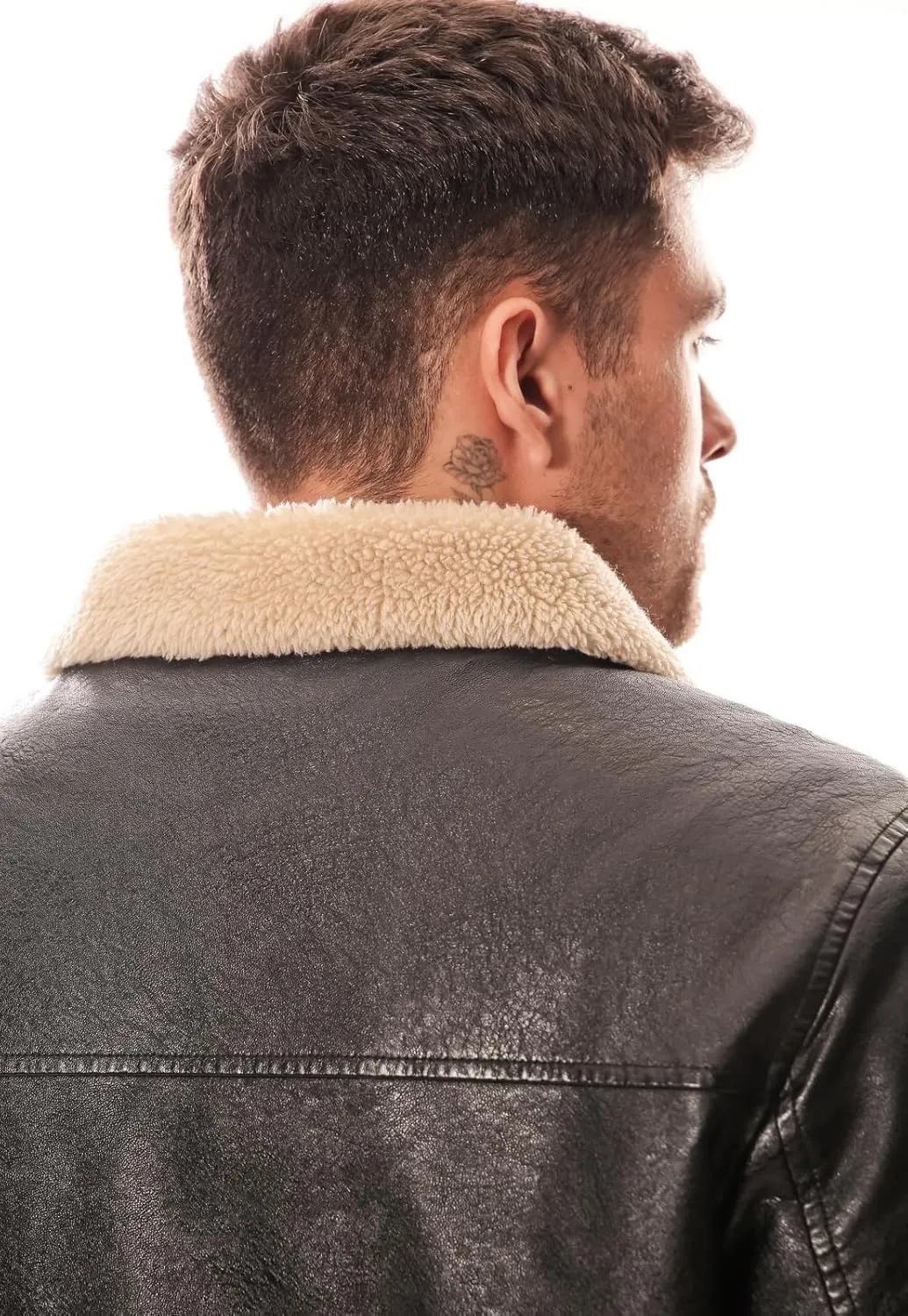 Men's PU Faux Leather Winter Jacket  Fleece Lined, Zipper Down, Warm, Stylish, Water-Resistant, Comfortable & Durable