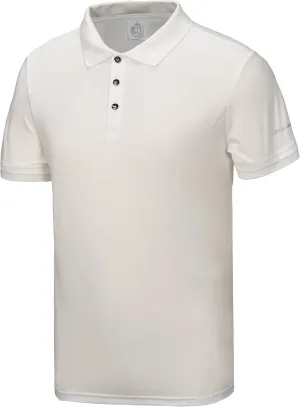 Men's Quick Dry Golf Shirt Short Sleeve Polo Shirt Stretch Moisture Wicking UV Protection Sports Tennis T-Shirt White Heather L