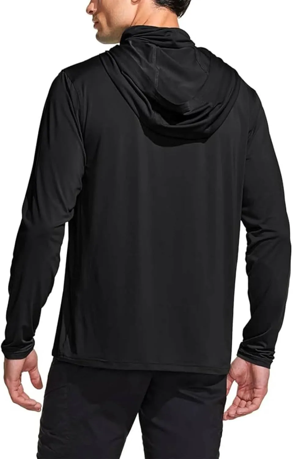 Men's Rash Guard Sun Hoodie with Mask UPF 50  Long Sleeve Shirt Outdoor Lightweight Quick Dry Hooded Fishing Shirt