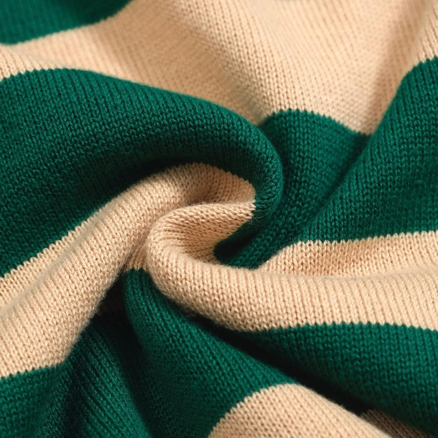 Men's Retro Stripes Knitted Polo Shirt, 1960s Mod Style Vintage Polo Cotton Shirt with Button