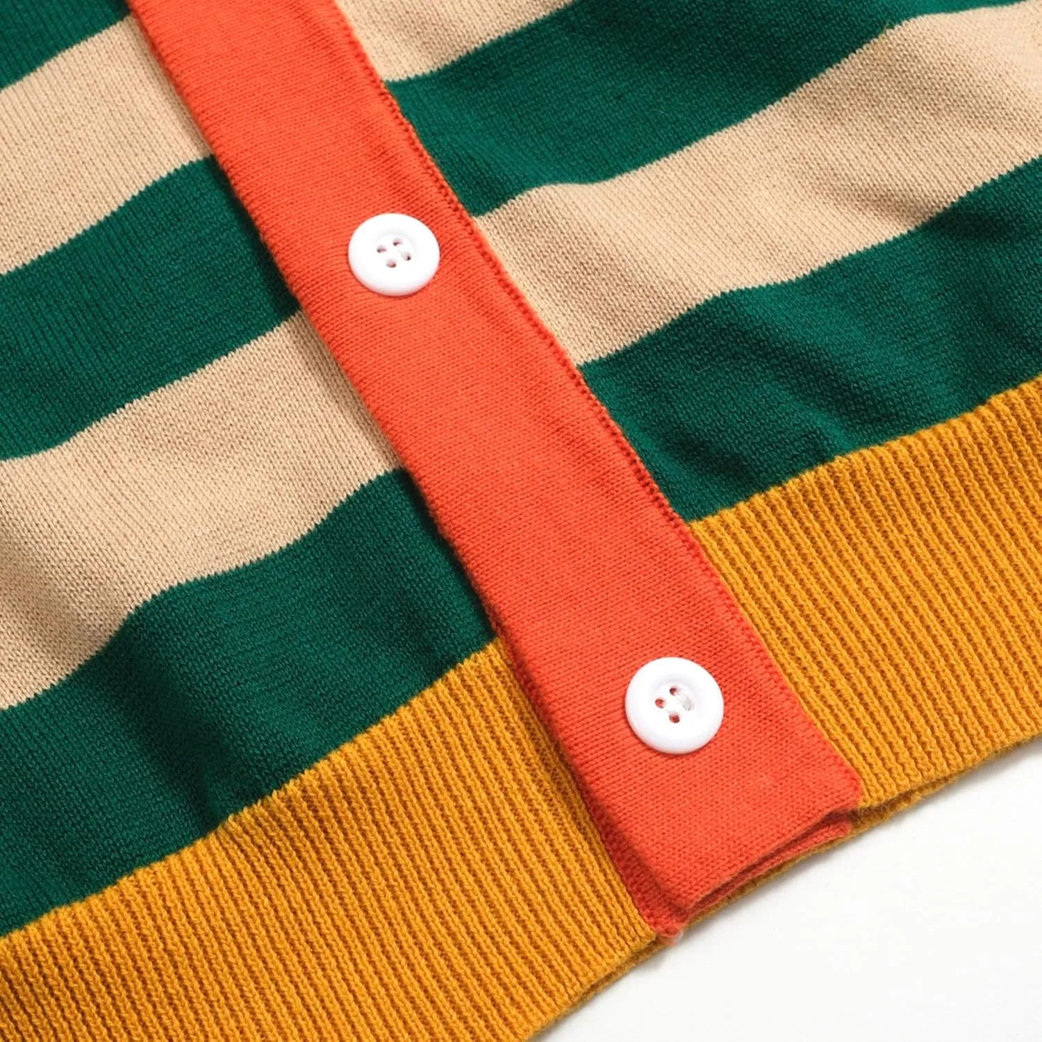 Men's Retro Stripes Knitted Polo Shirt, 1960s Mod Style Vintage Polo Cotton Shirt with Button