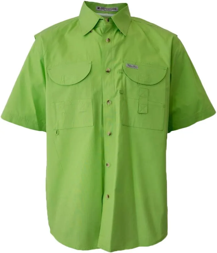 Men's Short Sleeve Fishing Button Down Shirt, Breathable Outdoors Casual Lightweight Shirt