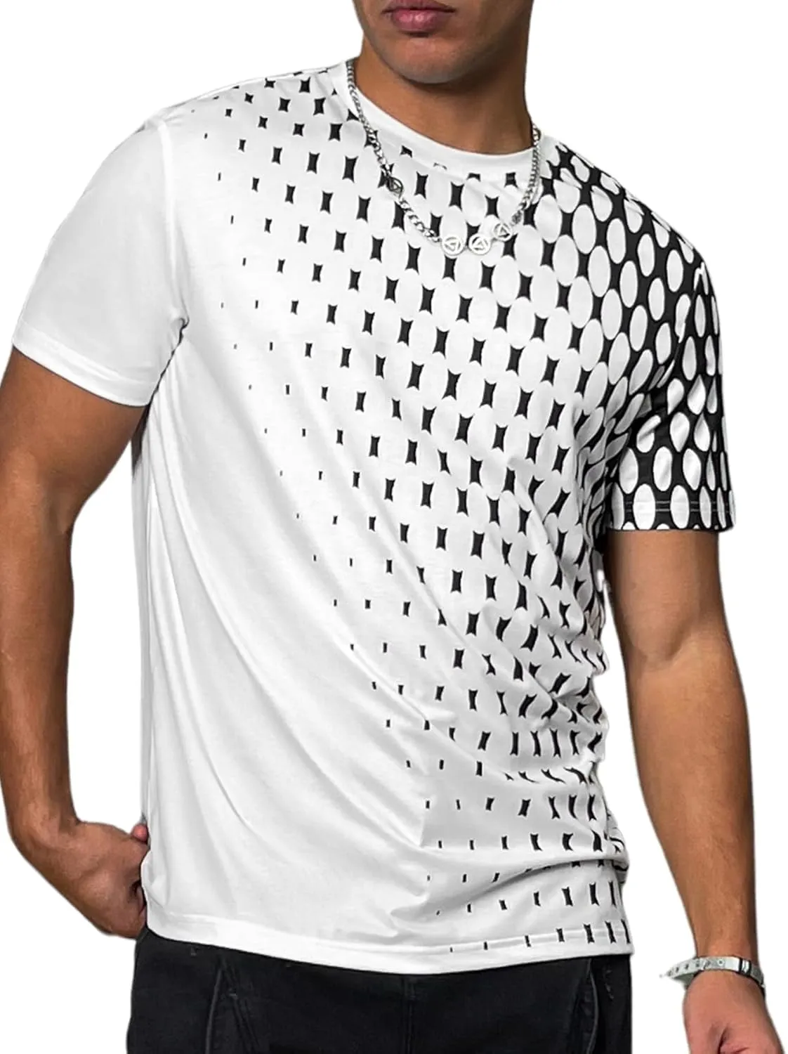Men's Short-Sleeved Graphic T-Shirt Letters Fashion Printing Round Neck T-Shirt