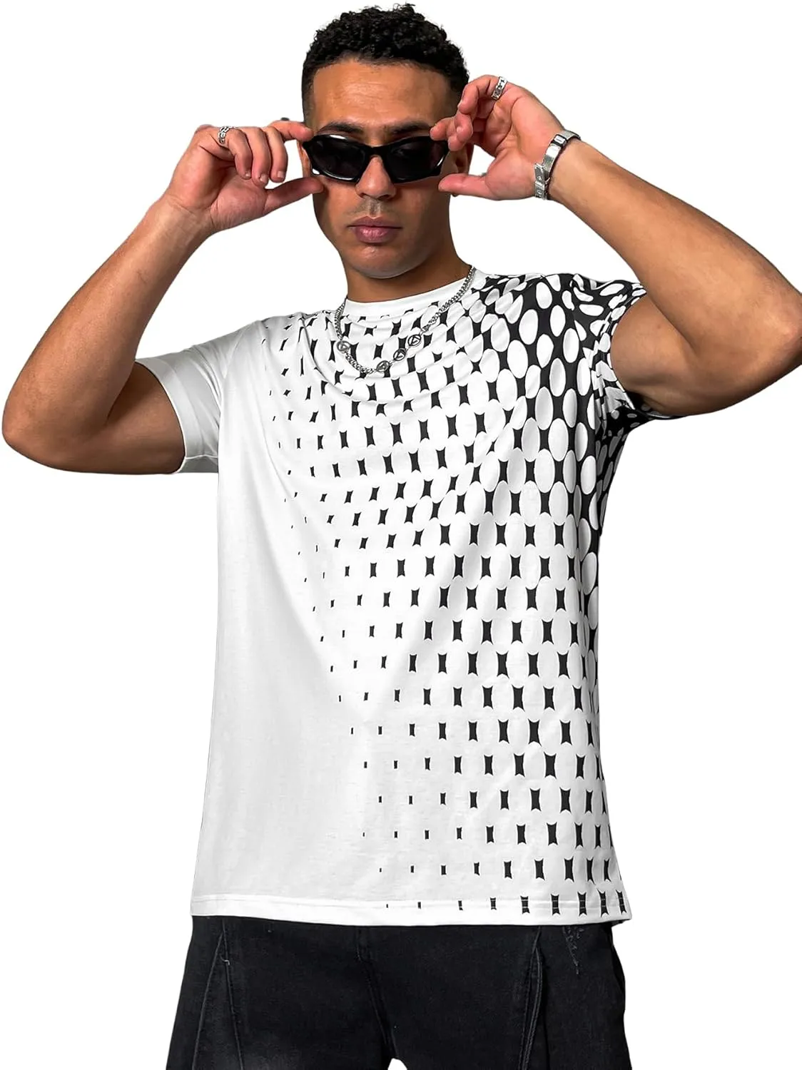 Men's Short-Sleeved Graphic T-Shirt Letters Fashion Printing Round Neck T-Shirt