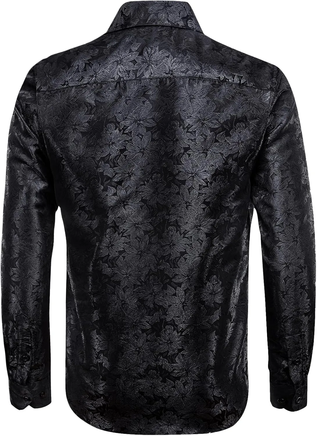 Mens Silk Paisley Dress Shirt Casual Button Down Shirt Long Sleeve Western Floral Shirts Wedding Party Holiday