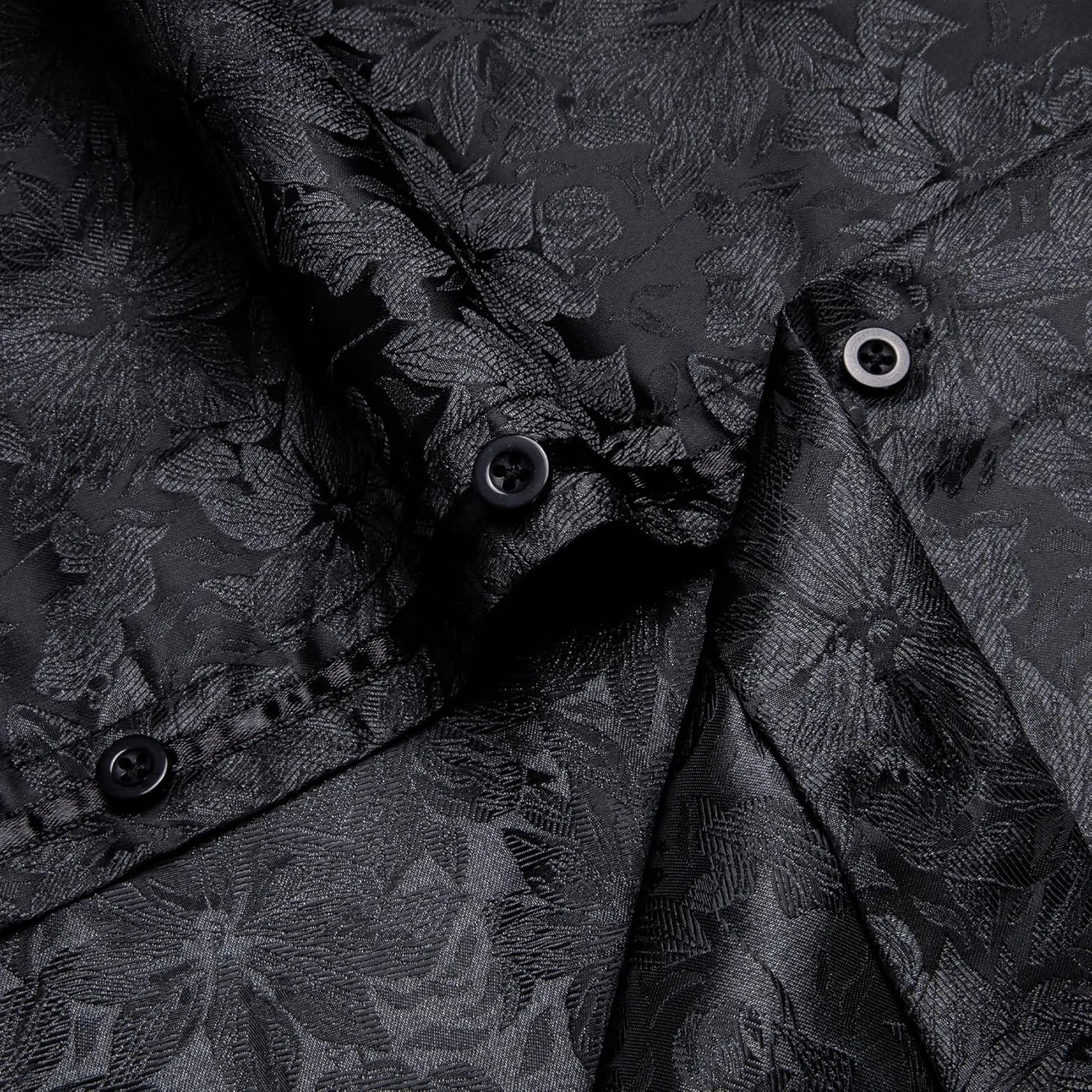 Mens Silk Paisley Dress Shirt Casual Button Down Shirt Long Sleeve Western Floral Shirts Wedding Party Holiday