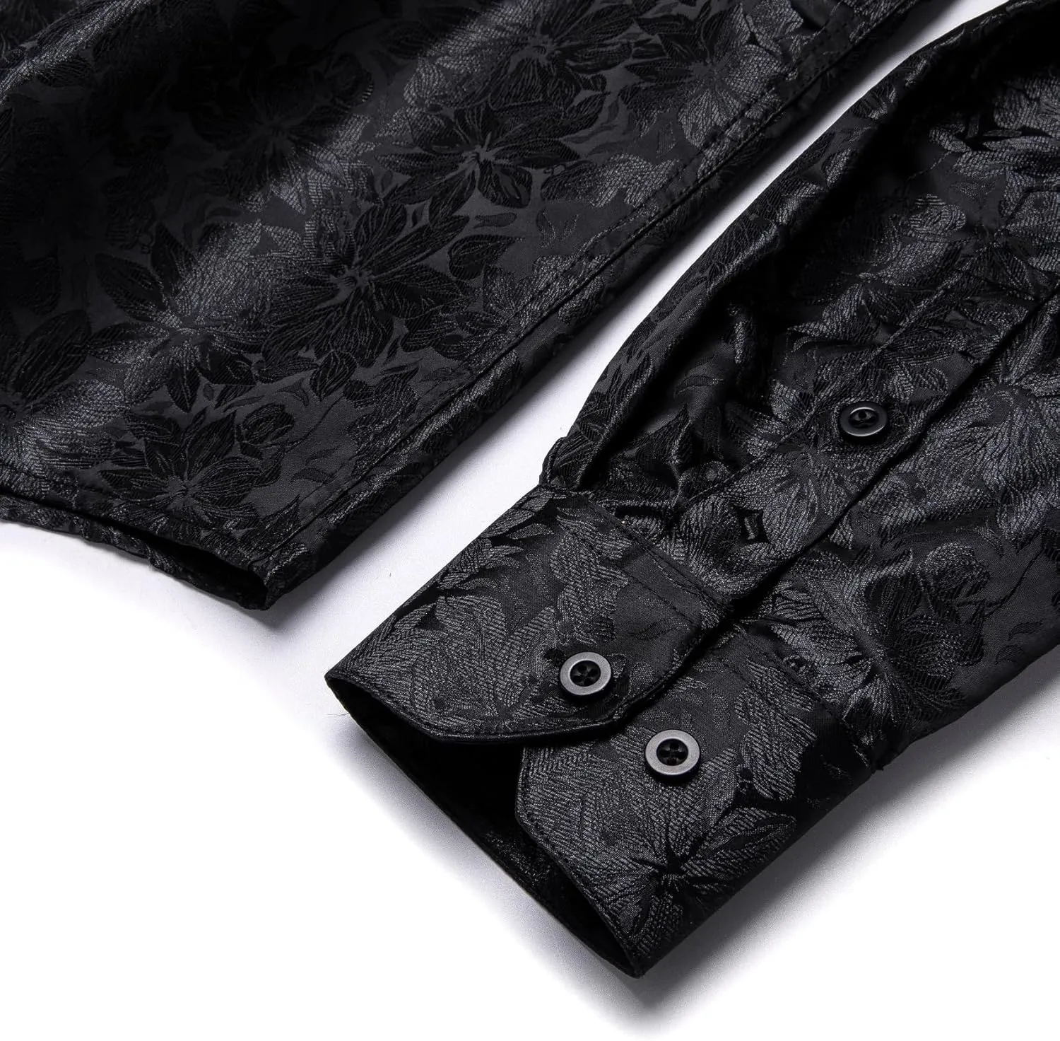 Mens Silk Paisley Dress Shirt Casual Button Down Shirt Long Sleeve Western Floral Shirts Wedding Party Holiday