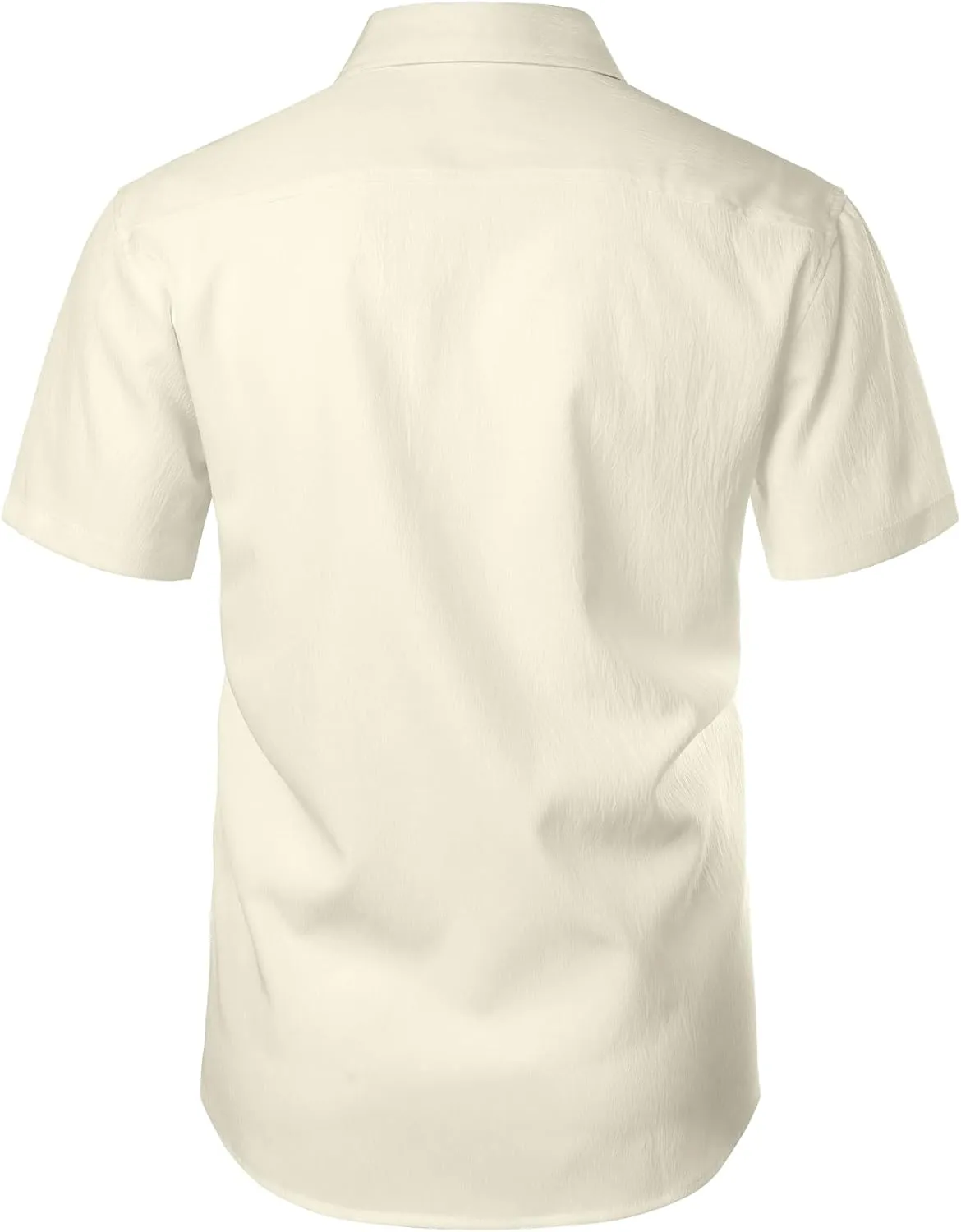 Men's Stretch Wrinkle Free Short Sleeve Texture Shirt Summer Lightweight Button Down Shirts for Beach Vacation