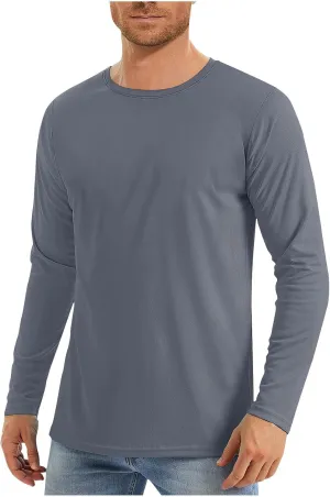 Men's Sun Protection Shirts UPF 50  Long Sleeve Fishing Shirts Quick Dry Breathable Running Athletic Workout Tops