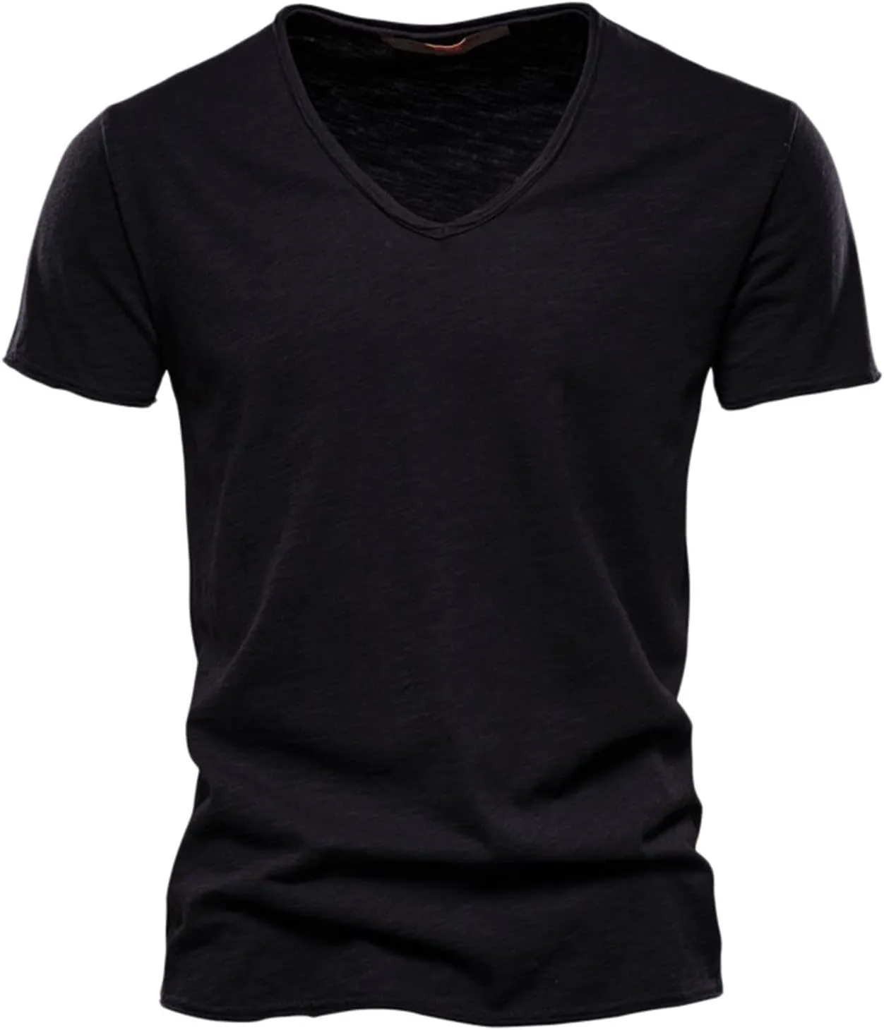 Mens T-Shirts Casual Plain V Neck Short Sleeve Shirts Classic Fit Cotton Undershirts Moisture Wicking Tees for Gym Workout
