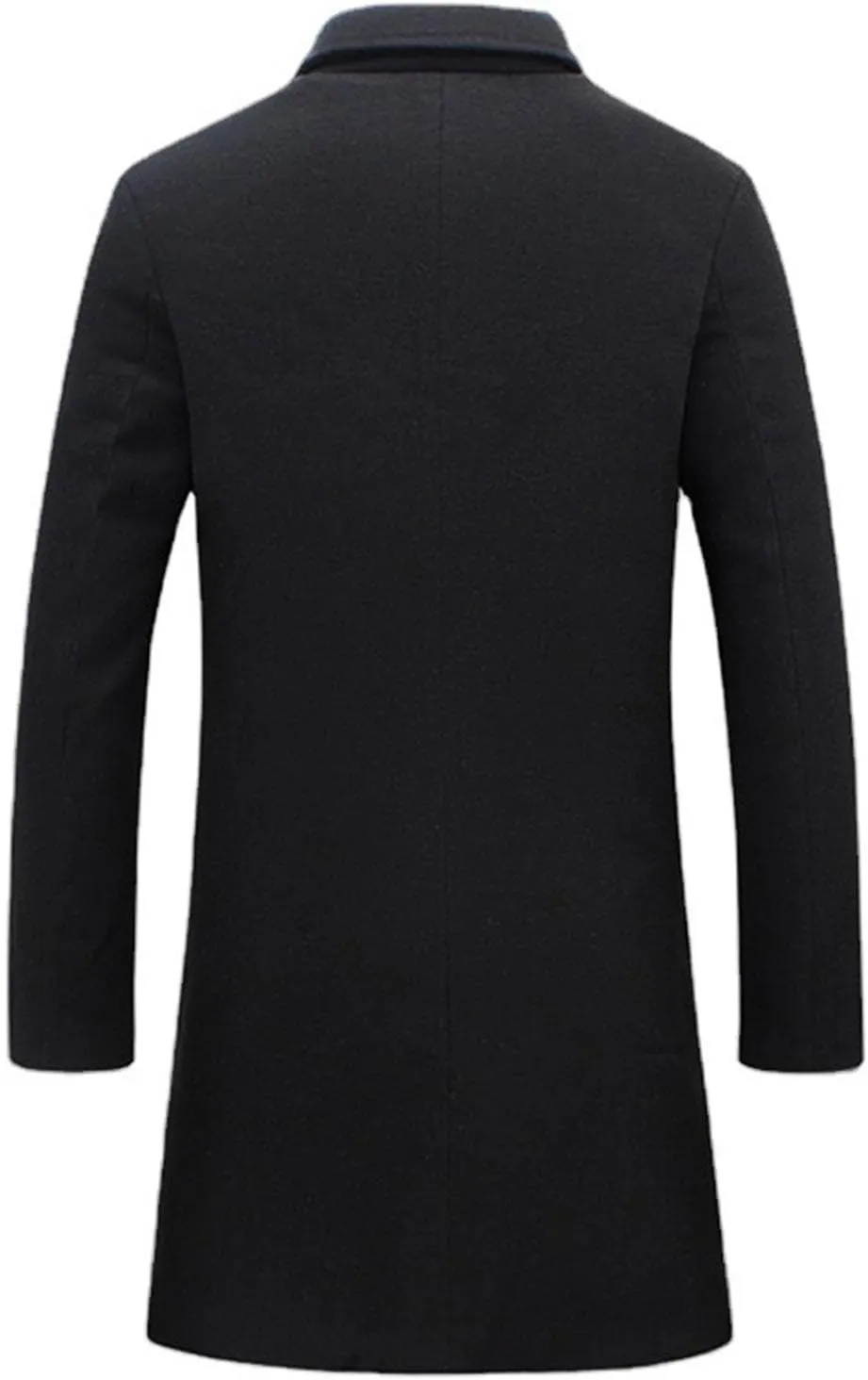 Mens Trench Coat Long Winter Overcoat Cable Knit Tunic Button Up Plain Shawl Overcoat Winter Casual Peacoat Jacket