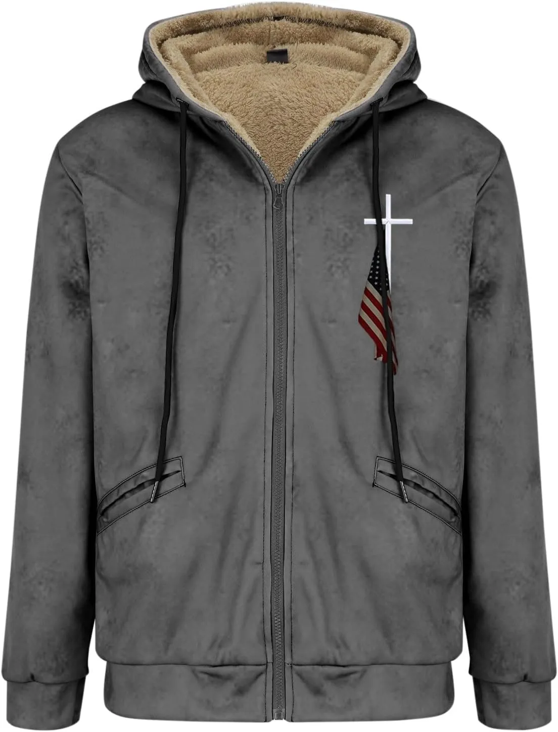 Men's Wool Blend PeaCoat Trim Wool Short Jacket Lapel Splice Solid Warm Slim Overcoat Big Pockets SherPeaLined Mens