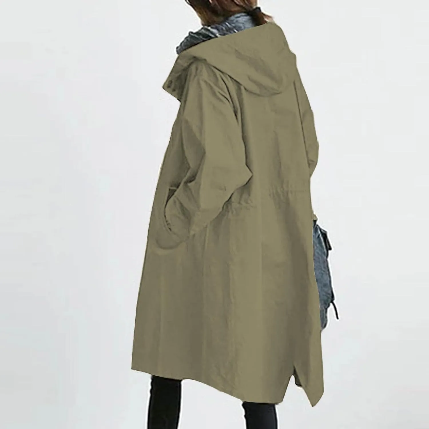 Mid Long Classic Lapel Windproof Womens Elegant Windbreaker Wild Winter Women'S Coat Belted Outerwear Casual Jackets