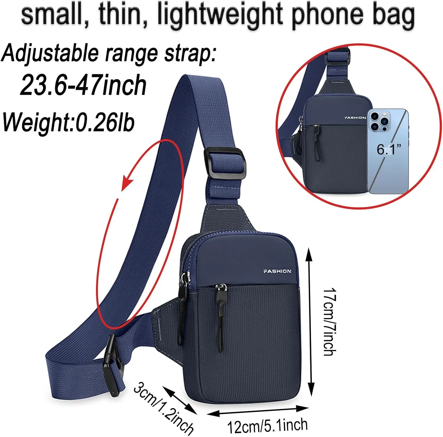 Mini Sling Bag Men Small Crossbody Bag Women Fanny Packs Casual Phone Chest Bag Waterproof Slim Personal Pocket Bag Backpack for Travel Hiking
