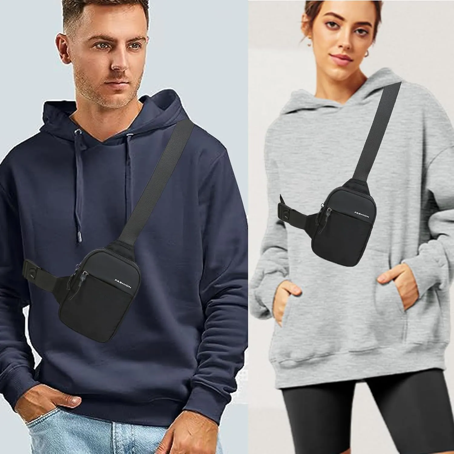 Mini Sling Bag Men Small Crossbody Bag Women Fanny Packs Casual Phone Chest Bag Waterproof Slim Personal Pocket Bag Backpack for Travel Hiking