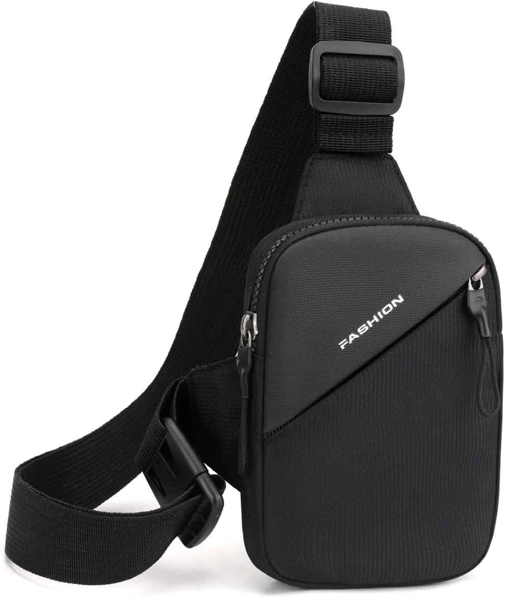 Mini Sling Bag Men Small Crossbody Bag Women Fanny Packs Casual Phone Chest Bag Waterproof Slim Personal Pocket Bag Backpack for Travel Hiking