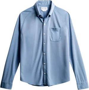 Ministry of Supply Men's Apollo Raglan Sport Dress Shirt, Casual Long Sleeve Button Down, Moisture Wicking, Wrinkle-Resistant
