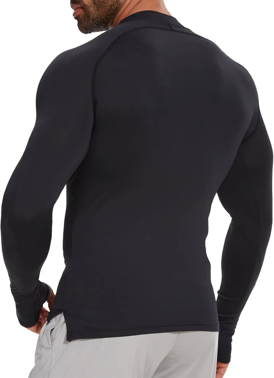 MISS MOLY Mens Long Sleeve Compression Shirt Workout Gym T-Shirt 1/4 Zip Up Dry Top Athletic Base Layer Sport Undershirt