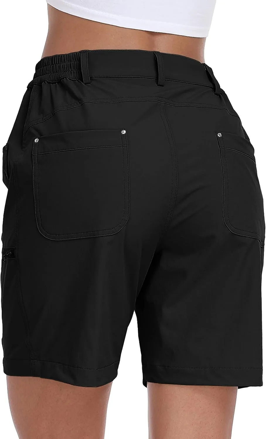 MoFiz Womens Golf Shorts 7" Quick Dry Hiking Shorts Lightweight Bermuda Shorts for Women with Pockets