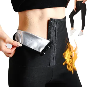 Nano Hertz Sauna Sweat Shapewear Leggings Pants Workout Suit Waist Trainer Shaper Sweatsuit Exercise Fitness Gym Yoga Women