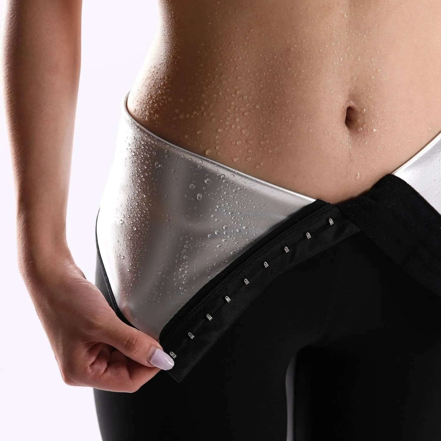 Nano Hertz Sauna Sweat Shapewear Leggings Pants Workout Suit Waist Trainer Shaper Sweatsuit Exercise Fitness Gym Yoga Women