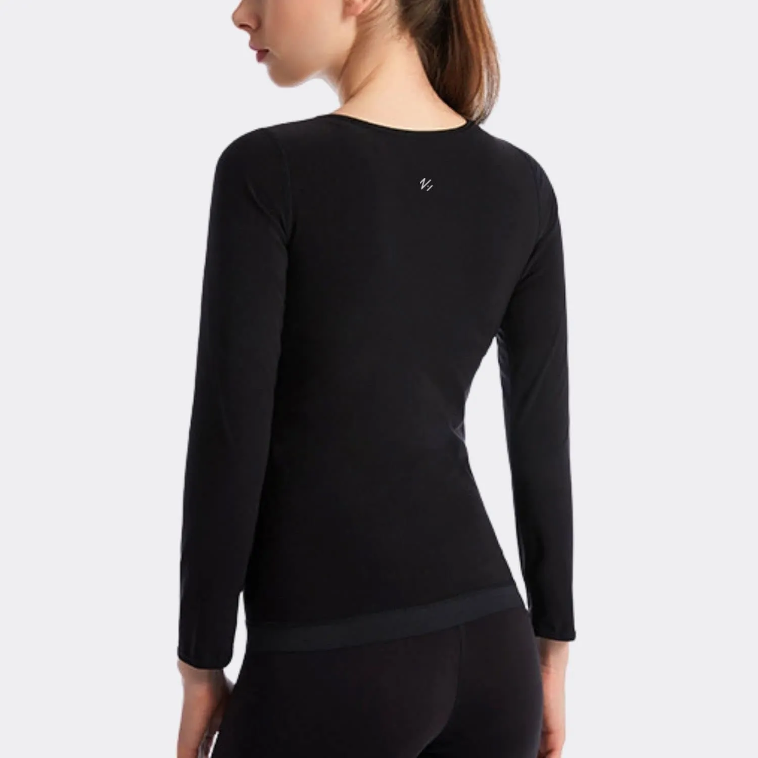 Nano Hertz Sauna Sweat Suit Weight Loss Shapewear Top Trainer Workout Body Shaper Sweatsuit Long Sleeve Shirt Women