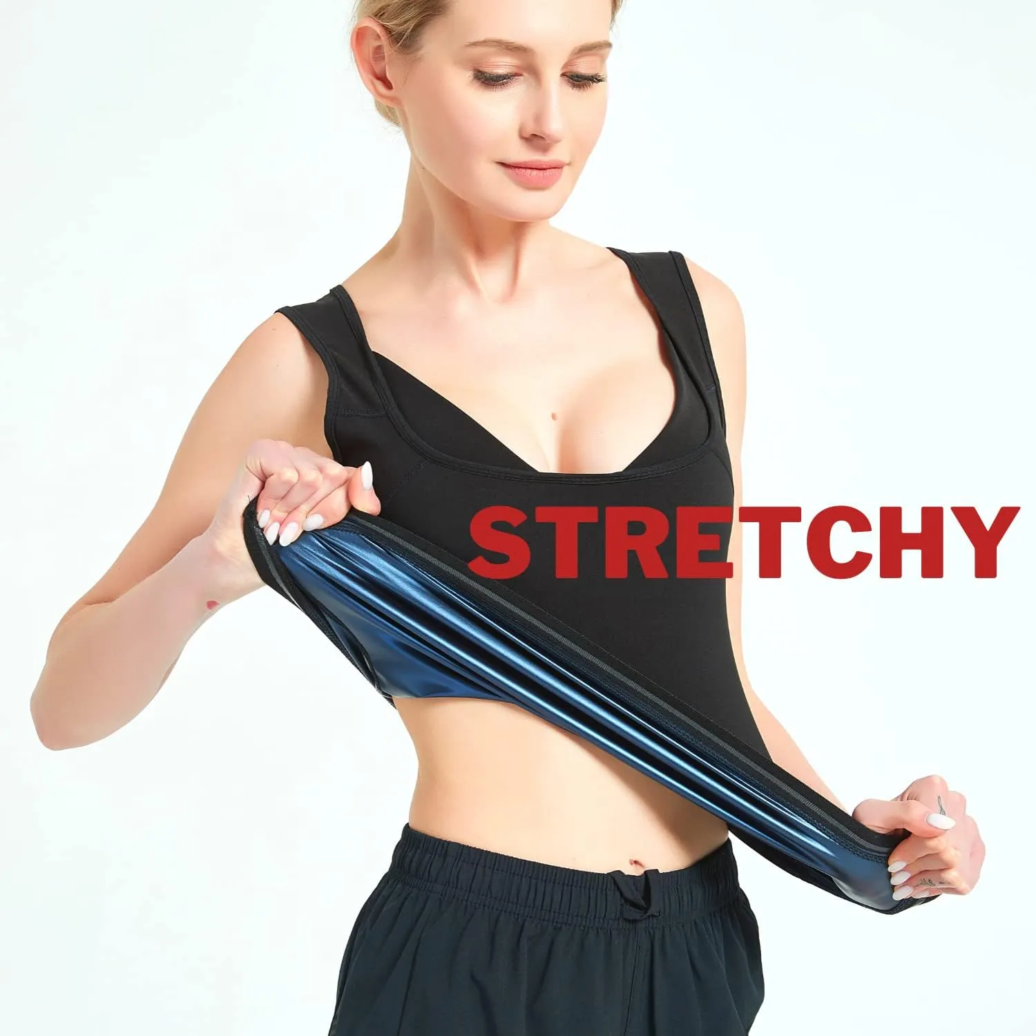 Nano Hertz Sauna Vest Sweat Suit Shapewear Tank Top Workout Weight Loss Body Sweatsuit Exercise Fitness Gym Women Girls