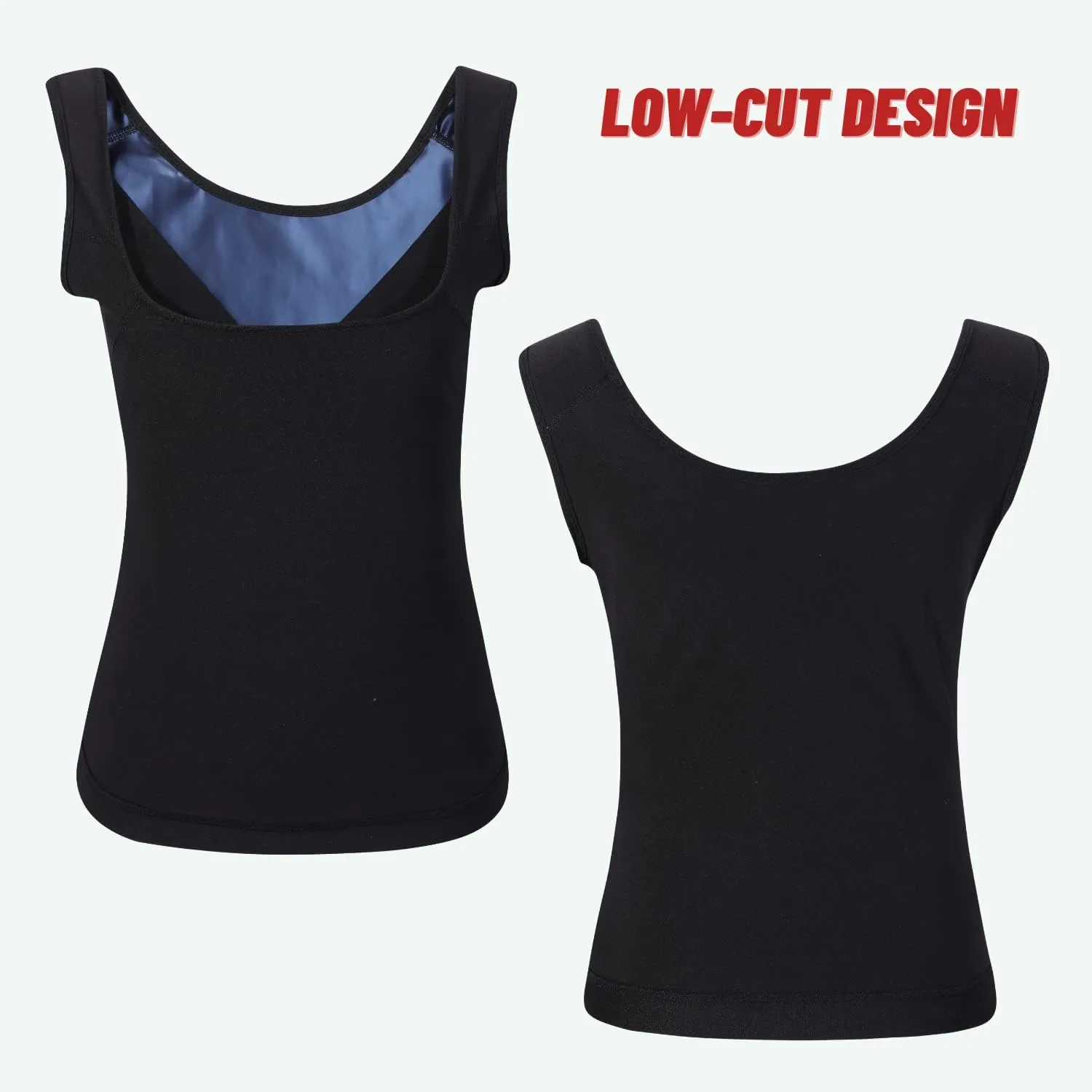 Nano Hertz Sauna Vest Sweat Suit Shapewear Tank Top Workout Weight Loss Body Sweatsuit Exercise Fitness Gym Women Girls