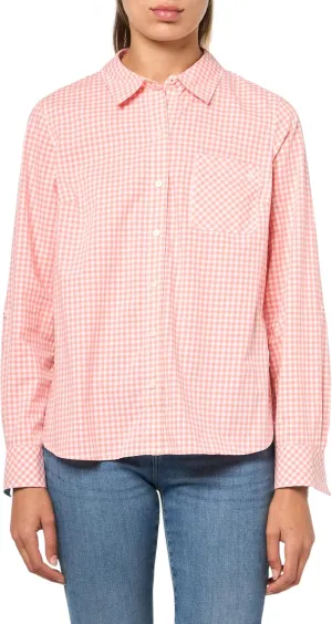 Nautica Women's Button Front Long Sleeve Roll Tab Shirt