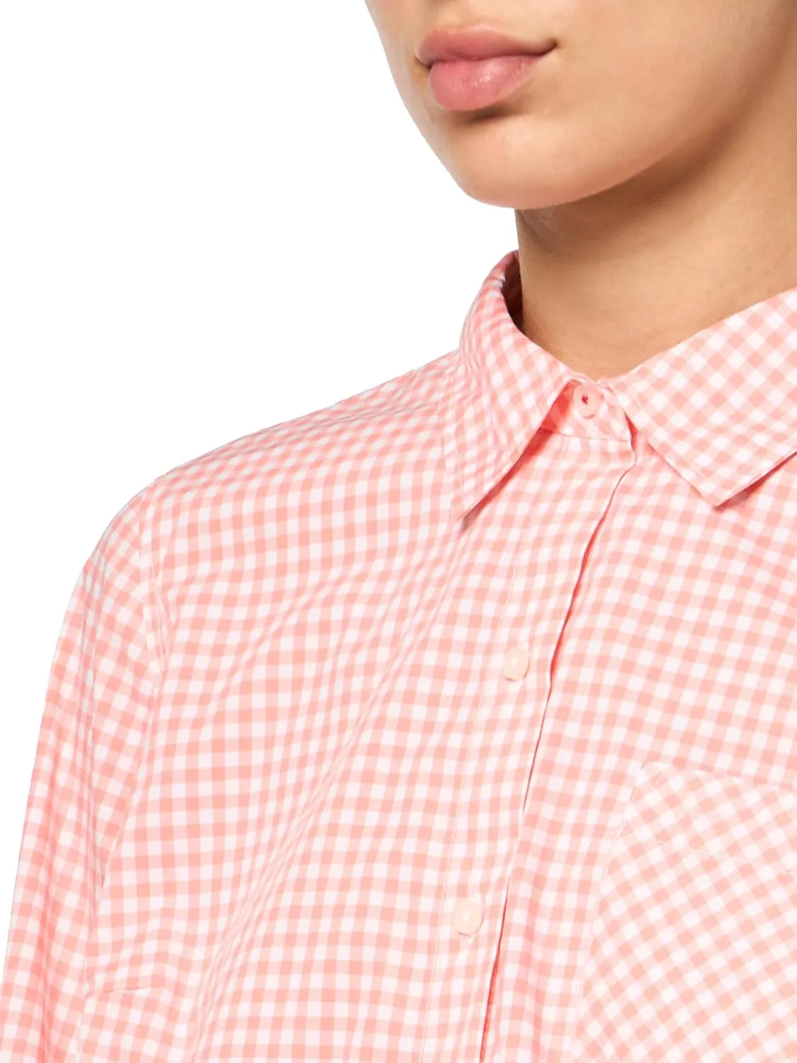 Nautica Women's Button Front Long Sleeve Roll Tab Shirt