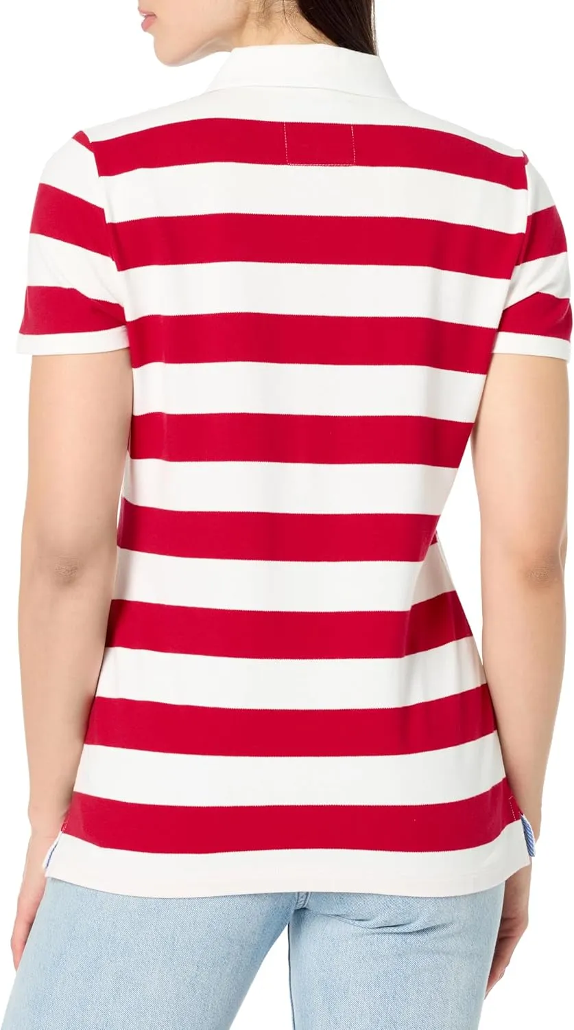 Nautica Women's Short Sleeve Button Placket Polo