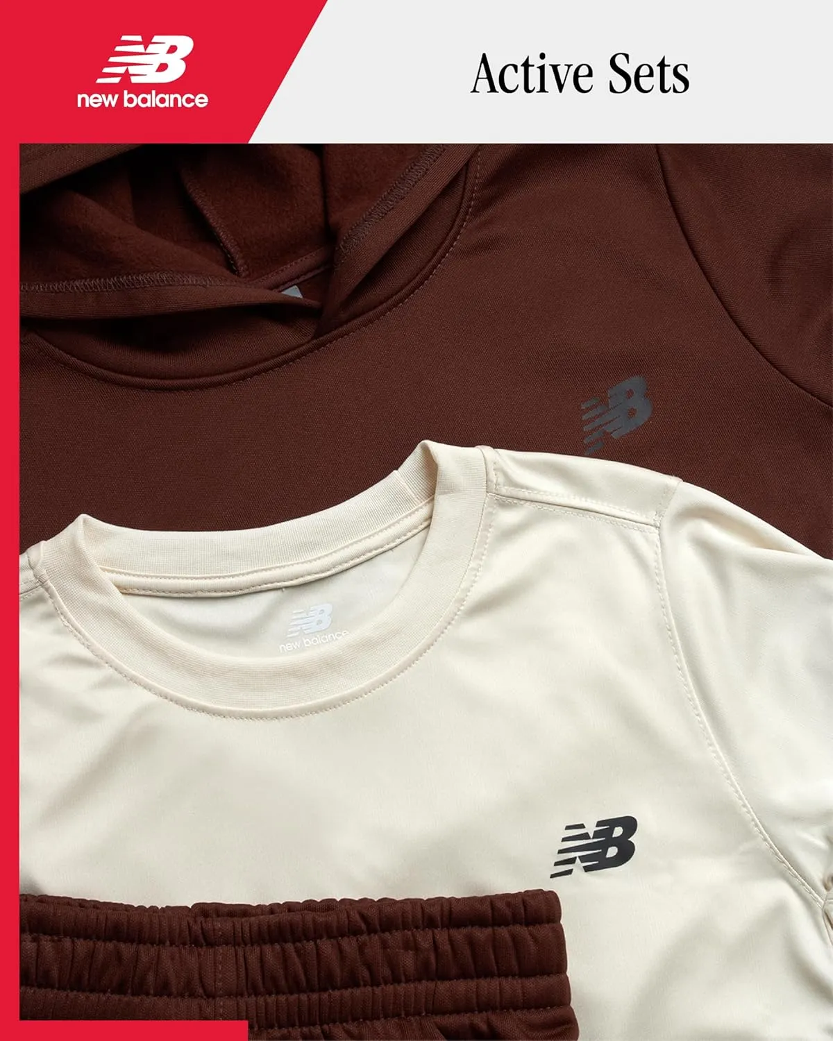 New Balance Boys Joggers Set - 3 Piece Performance Fleece Hoodie, Jogger Pants, and Graphic Tee for Toddlers and Boys (2T-12)