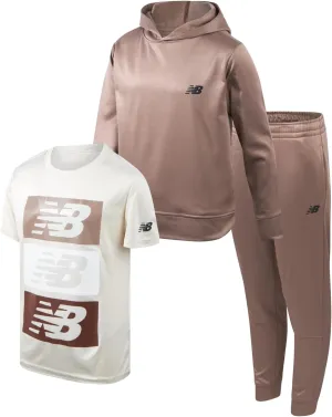 New Balance Boys Joggers Set - 3 Piece Performance Fleece Hoodie, Jogger Pants, and Graphic Tee for Toddlers and Boys (2T-12)