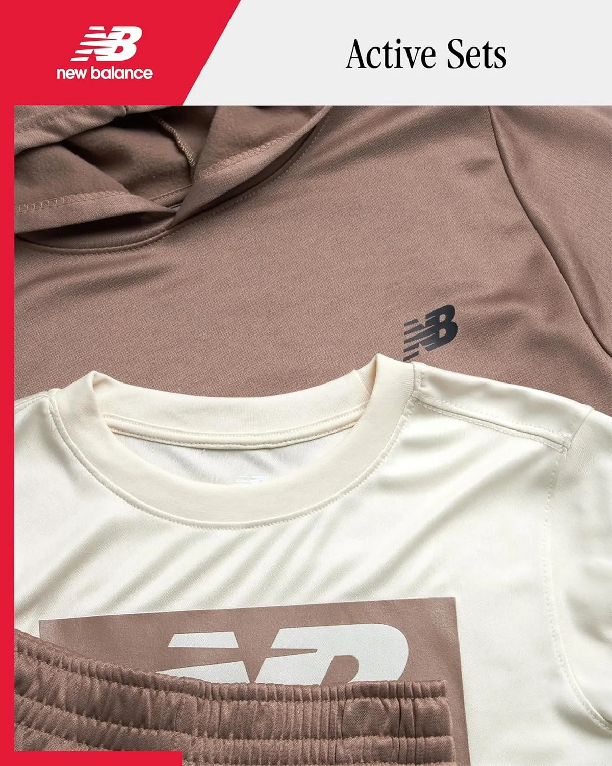 New Balance Boys Joggers Set - 3 Piece Performance Fleece Hoodie, Jogger Pants, and Graphic Tee for Toddlers and Boys (2T-12)