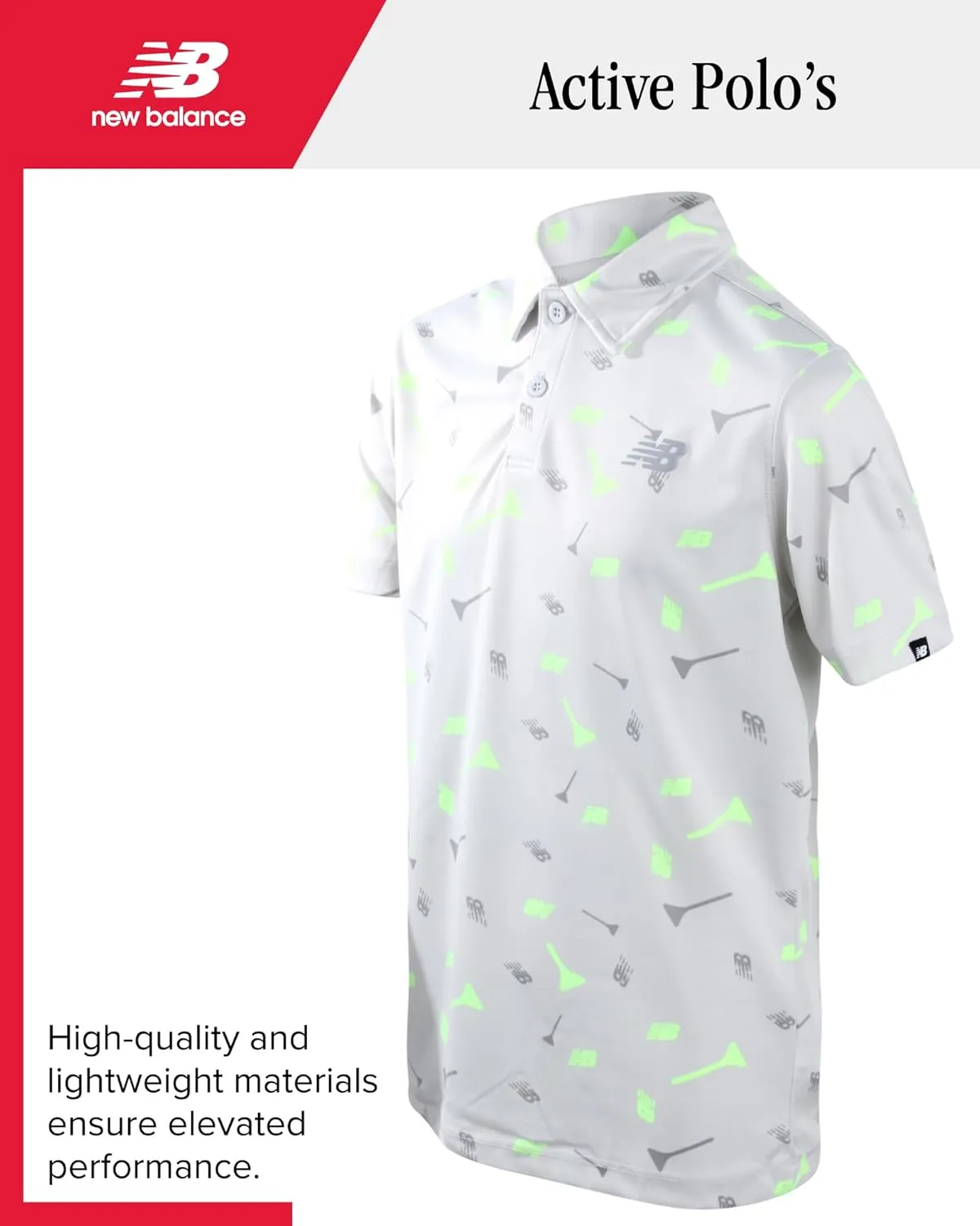 New Balance Boys Polo Shirt - 2 Pack Short Sleeve Performance Golf Shirt, Dry Fit Athletic Collared Tee (Sizes: 8-20)