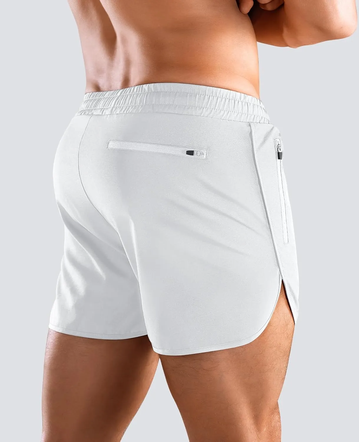Niksa Mens Running Shorts 3" Workout Athletic Shorts with Zipper Pockets Lightweight Quick Dry Gym Shorts