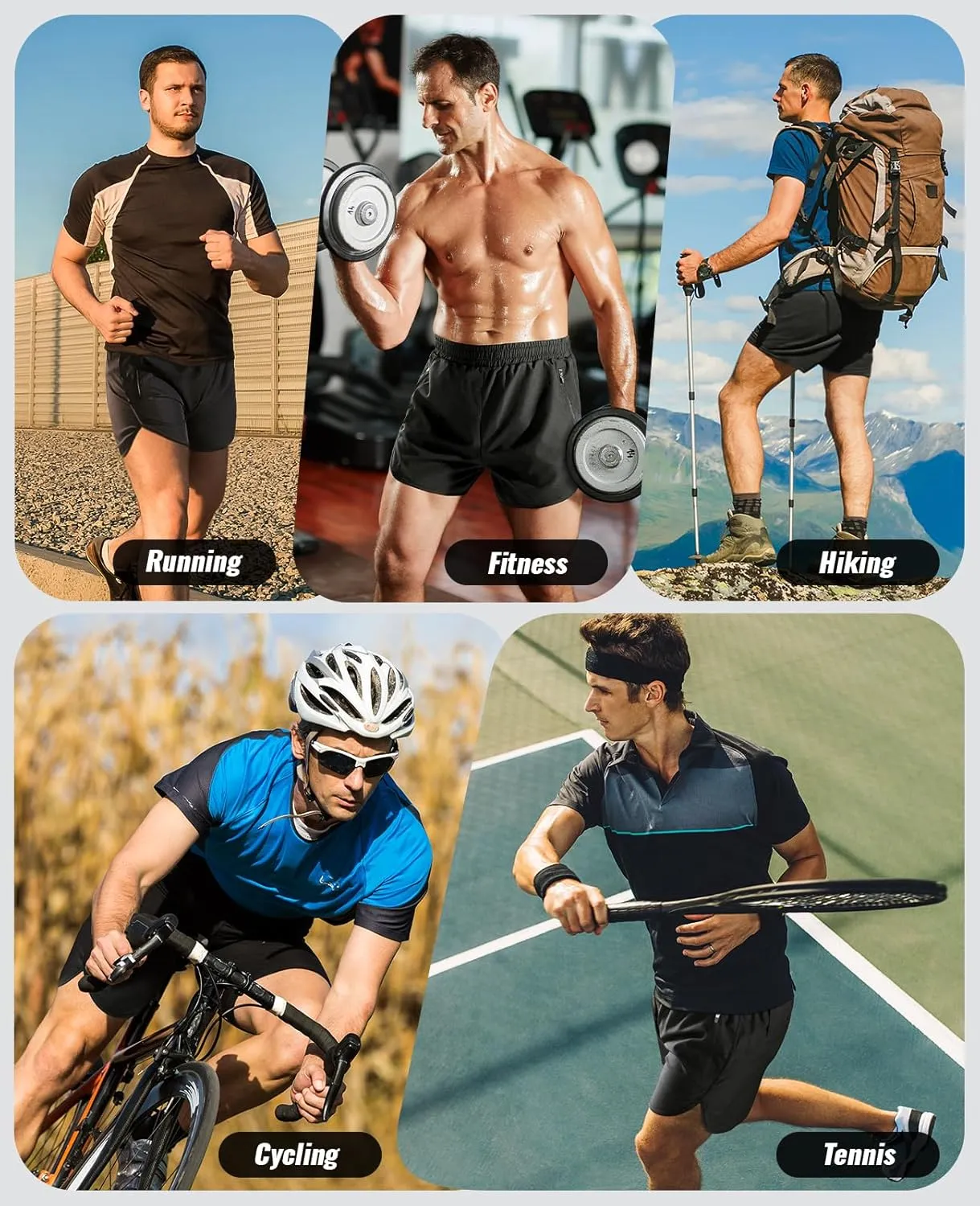 Niksa Mens Running Shorts 3" Workout Athletic Shorts with Zipper Pockets Lightweight Quick Dry Gym Shorts