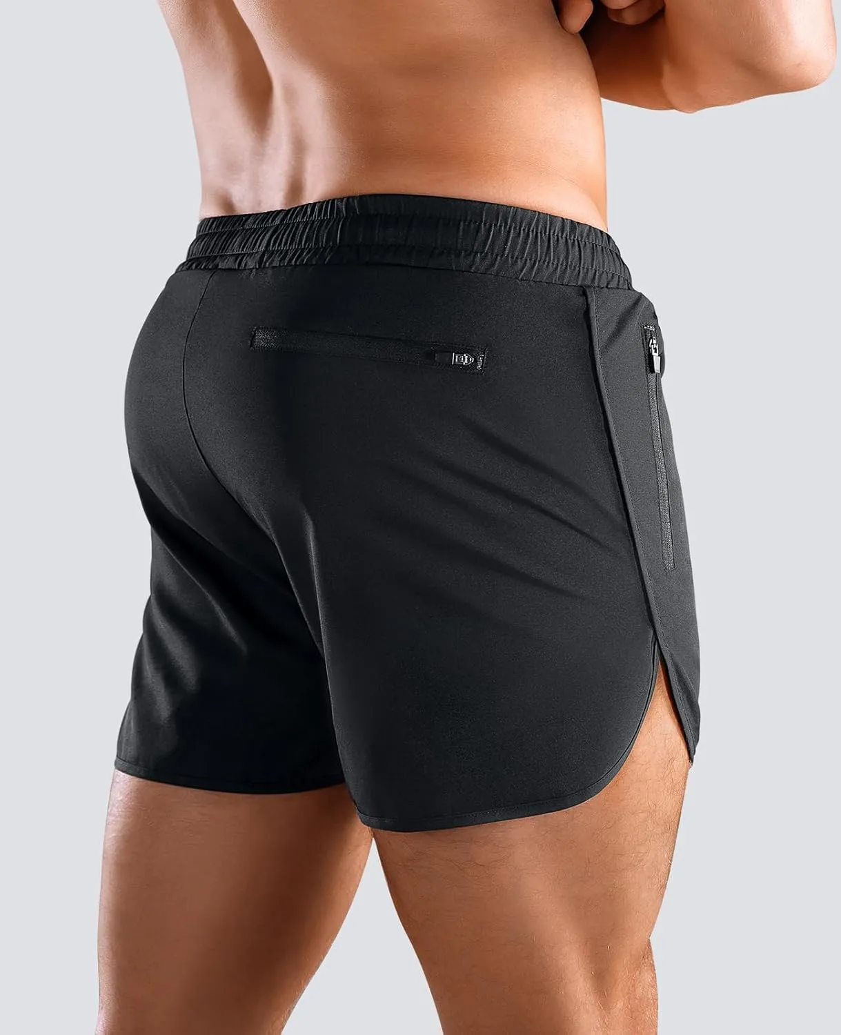 Niksa Mens Running Shorts 3" Workout Athletic Shorts with Zipper Pockets Lightweight Quick Dry Gym Shorts