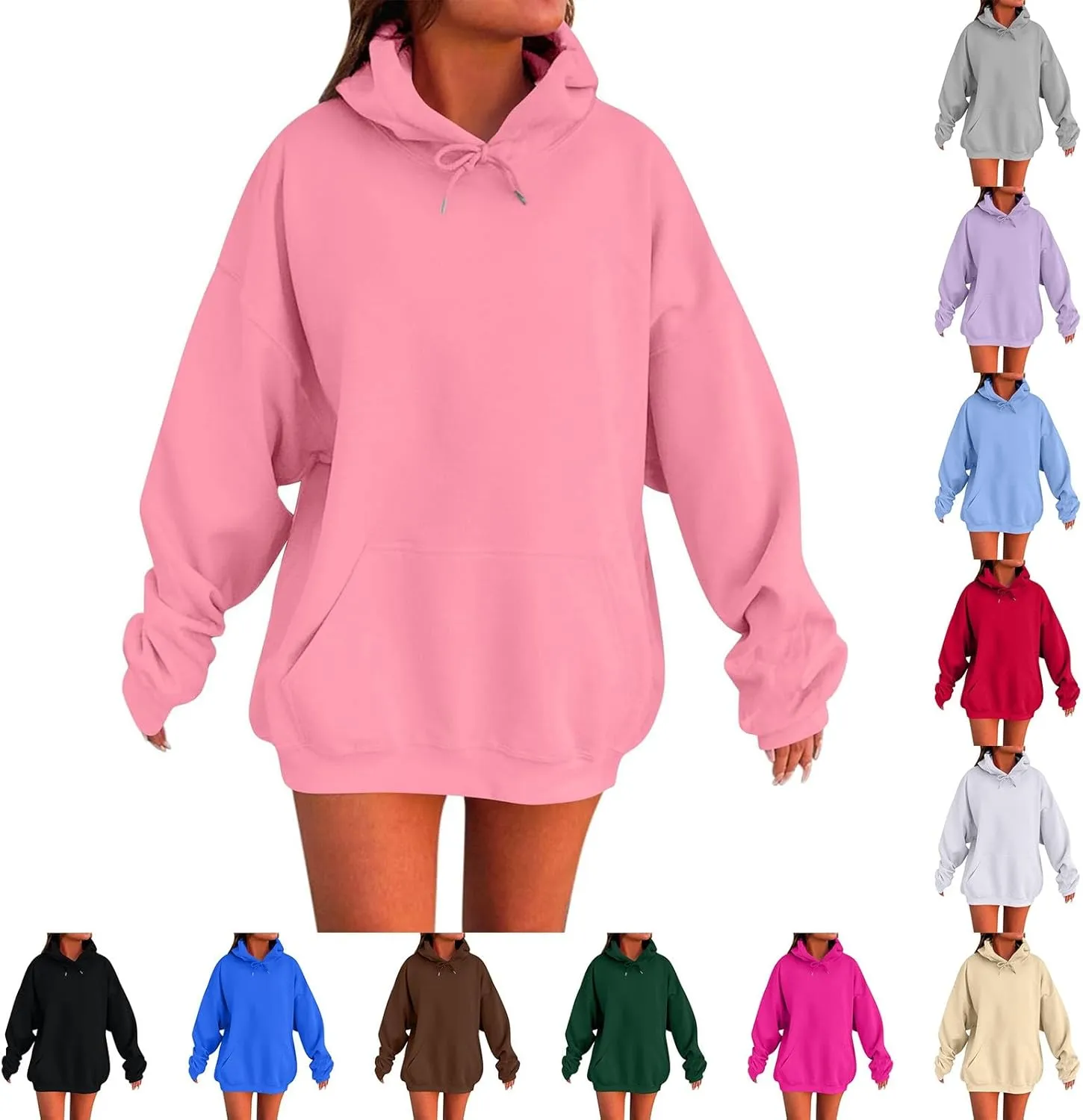 NREALY Womens Oversized Hoodies Striped Plus Size Sweatshirts Long Sleeve Sweaters Pullover Fall Clothes with Pocket