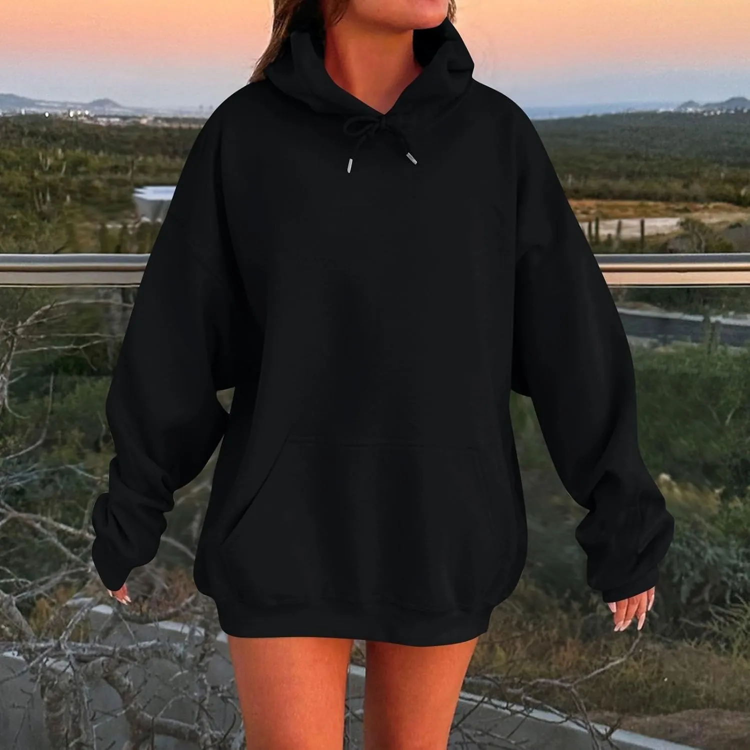 NREALY Womens Oversized Hoodies Striped Plus Size Sweatshirts Long Sleeve Sweaters Pullover Fall Clothes with Pocket