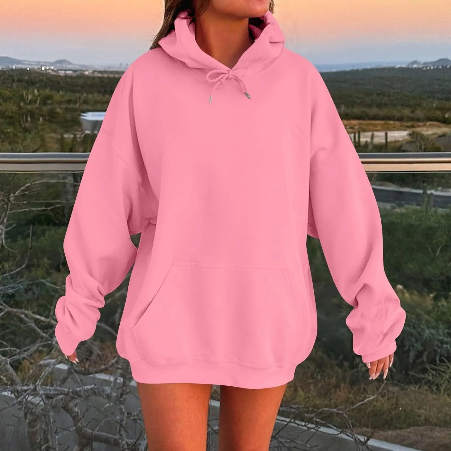 NREALY Womens Oversized Hoodies Striped Plus Size Sweatshirts Long Sleeve Sweaters Pullover Fall Clothes with Pocket
