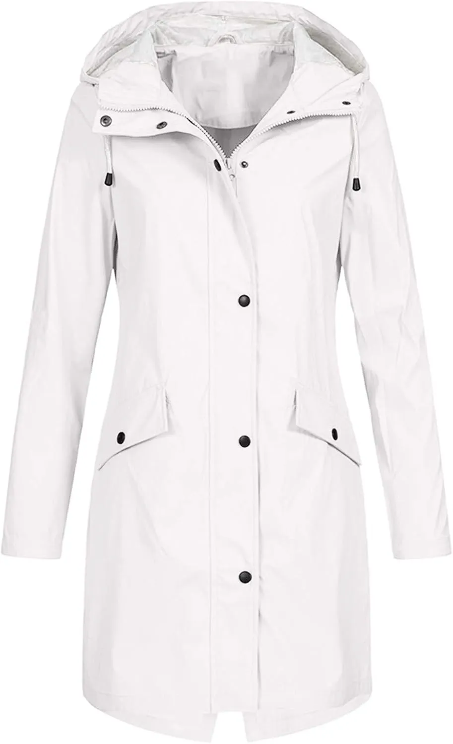 Open Front Belted Long Jacket Hooded Solid Women Coat Rain Raincoat Women'S Coat Trench Coats for Women Peacoat