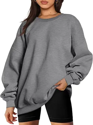 Oversized Sweatshirts for Women Hoodies Crewneck Fall Outfits Long Sleeve Fleece Pullover Casual Lightweight Tops