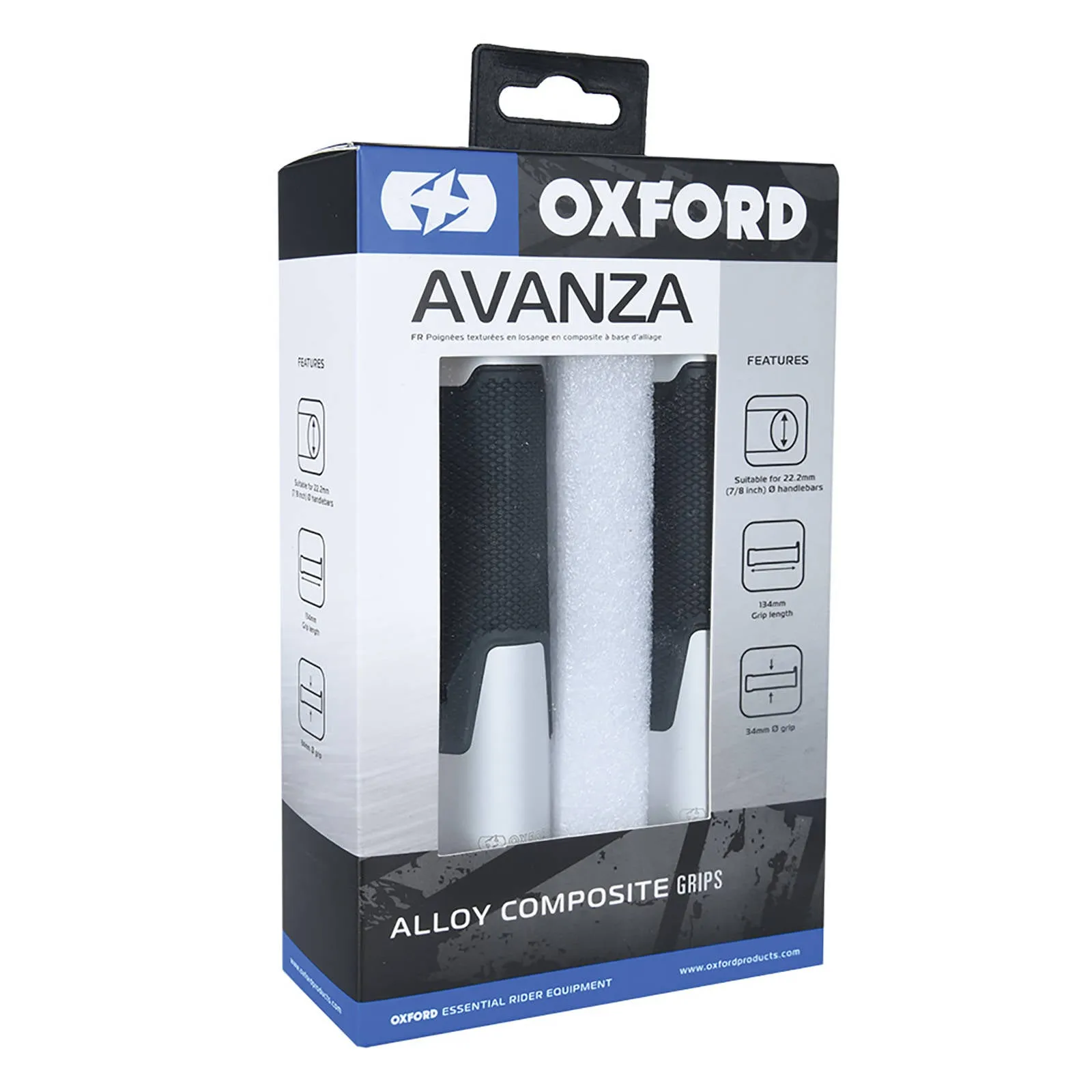 OXFORD AVANZA HAND GRIPS SILVER