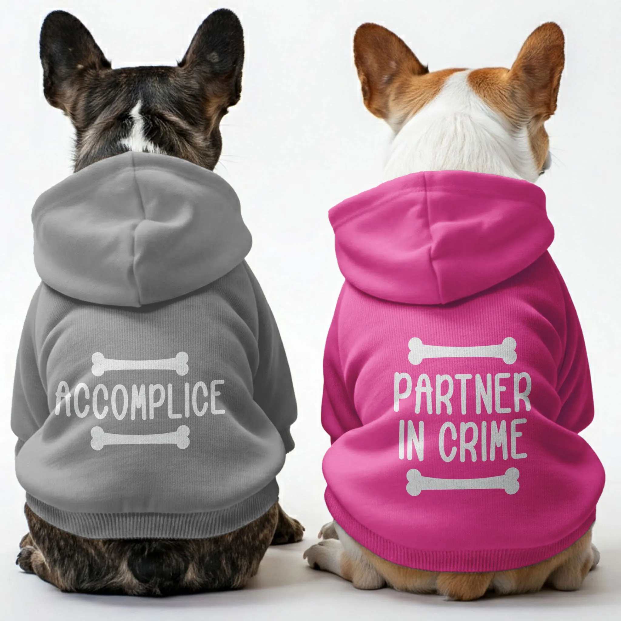 Partner in crime and Accomplice - Matching French Bulldog Hoodies – Stylish, Cozy & Personalized!